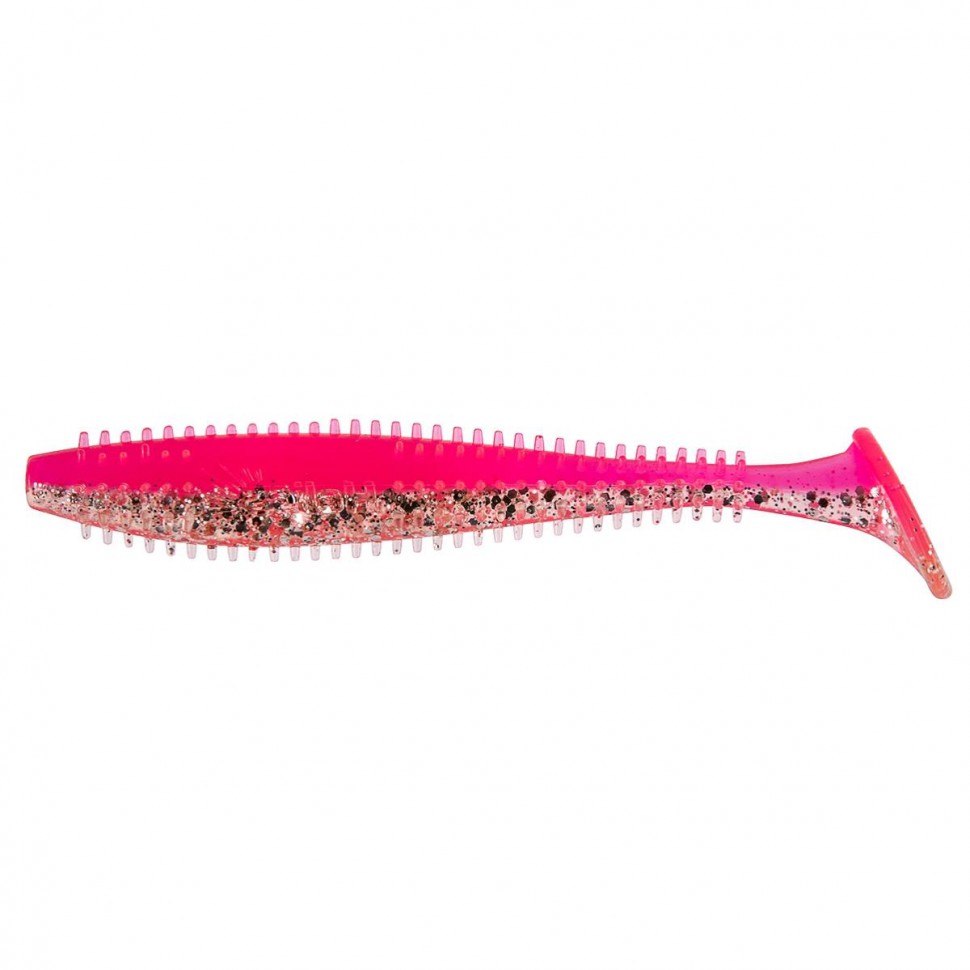 Виброхвост Helios Shaggy 3,35"/8,5 см, цвет Silver Sparkles & Pink 5 шт HS-16-035 , 